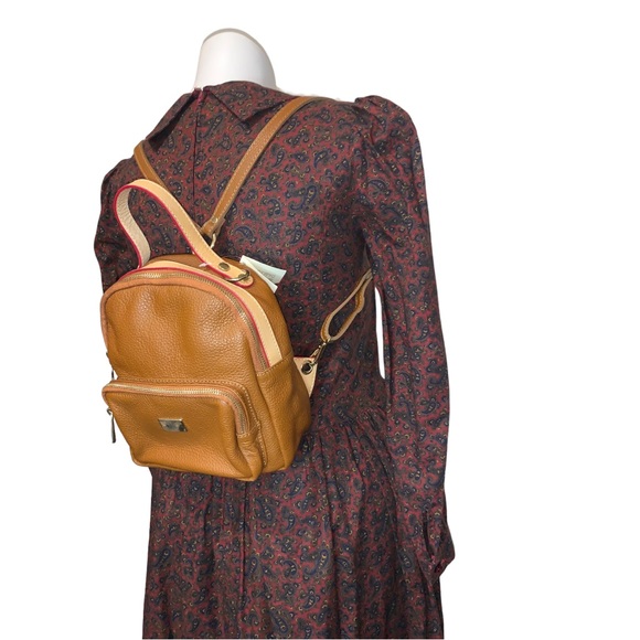 Borse In Pelle Brown Backpack Genuine Leather Made In Italy, NWT main image 4